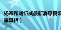 杨幂和刘恺威最新消息复婚了吗(两人近况透露真相)