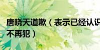 唐晓天道歉(表示已经认识到自己的错误并绝不再犯)