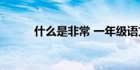 什么是非常 一年级语文是什么?