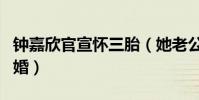 钟嘉欣官宣怀三胎(她老公是谁什么时候结的婚)