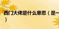 西门大佬是什么意思(是一个比较厉害的玩家)