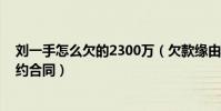 刘一手怎么欠的2300万(欠款缘由是他与YY直播平台有签约合同)