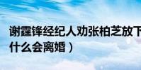 谢霆锋经纪人劝张柏芝放下(张柏芝谢霆锋为什么会离婚)