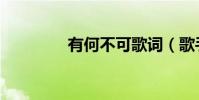 有何不可歌词(歌手简介)