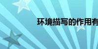 环境描写的作用有哪些?