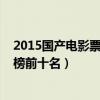 2015国产电影票房排行榜前十名（2014国产电影票房排行榜前十名）