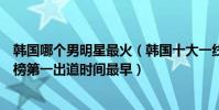 韩国哪个男明星最火(韩国十大一线男星排行榜:李敏镐上榜第一出道时间最早)