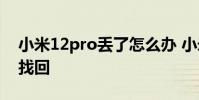 小米12pro丢了怎么办 小米12Pro丢了怎么找回