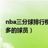 nba三分球排行榜前十（nba历史三分榜NBA三分球得分最多的球员）