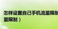 怎样设置自己手机流量限制(怎么设置手机流量限制)