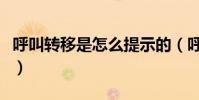 呼叫转移是怎么提示的(呼叫转移是怎么回事)