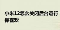 小米12怎么关闭后台运行 小米12怎么关闭猜你喜欢