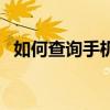 如何查询手机流量包（如何查询手机流量）