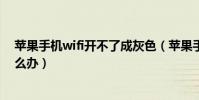 苹果手机wifi开不了成灰色(苹果手机wifi打不开是灰色怎么办)
