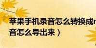 苹果手机录音怎么转换成mp3(苹果手机录音怎么导出来)