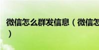 微信怎么群发信息(微信怎么群发信息给好友)