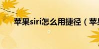 苹果siri怎么用捷径(苹果siri怎么用)