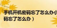 手机开机密码忘了怎么办小妙招(手机开机密码忘了怎么办)