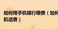 如何用手机银行缴费(如何使用网上银行交手机话费)