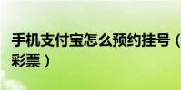 手机支付宝怎么预约挂号(手机支付宝怎么买彩票)