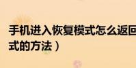 手机进入恢复模式怎么返回(手机进入恢复模式的方法)