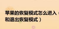 苹果的恢复模式怎么进入(iPhone怎样进入和退出恢复模式)