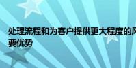 处理流程和为客户提供更大程度的风险缓解是新平台的最重要优势