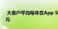 大客户平均每年在App Store上花费100美元