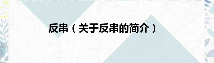 反串（关于反串的简介）