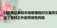 对欧洲证券和市场管理局对交易所买卖基金的审查的回应突出了意料之外的系统性风险