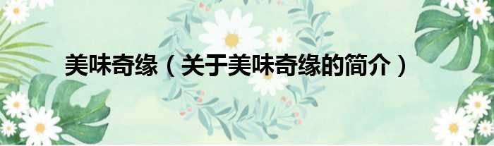 美味奇缘（关于美味奇缘的简介）