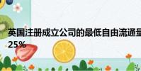英国注册成立公司的最低自由流通量门槛提高至公司股权的25%
