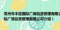 常州市丰臣国际广场投资管理有限公司(关于常州市丰臣国际广场投资管理有限公司介绍)