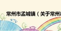 常州市孟城镇(关于常州市孟城镇介绍)