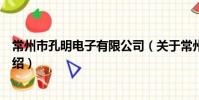 常州市孔明电子有限公司(关于常州市孔明电子有限公司介绍)