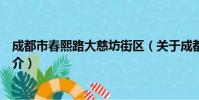 成都市春熙路大慈坊街区(关于成都市春熙路大慈坊街区简介)