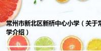 常州市新北区新桥中心小学(关于常州市新北区新桥中心小学介绍)