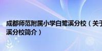 成都师范附属小学白鹭溪分校(关于成都师范附属小学白鹭溪分校简介)