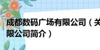 成都数码广场有限公司(关于成都数码广场有限公司简介)