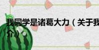 我同学是诸葛大力(关于我同学是诸葛大力简介)