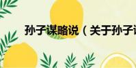 孙子谋略说(关于孙子谋略说介绍)