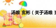 汤唯 玄彬(关于汤唯 玄彬的简介)