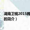 湖南卫视2015跨年演唱会（关于湖南卫视2015跨年演唱会的简介）