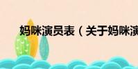 妈咪演员表(关于妈咪演员表的简介)