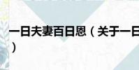 一日夫妻百日恩(关于一日夫妻百日恩的简介)