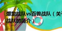 爆龙战队vs百兽战队(关于爆龙战队vs百兽战队的简介)