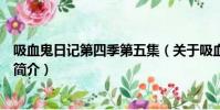 吸血鬼日记第四季第五集(关于吸血鬼日记第四季第五集的简介)