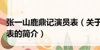 张一山鹿鼎记演员表(关于张一山鹿鼎记演员表的简介)