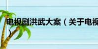 电视剧洪武大案(关于电视剧洪武大案的简介)