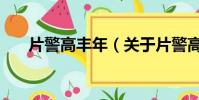 片警高丰年(关于片警高丰年的简介)